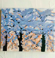22×27㎝「朝の桜　2025.1-1」油彩・原画・F3 22×27㎝「朝の桜 2025.1-3」油彩・原画・F3 - メルカリ