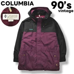 90sヴィンテージ コロンビア COLUMBIA Cornice 中綿入り マウンテンパーカー ナイロンジャケット L ボルドー x ブラック メンズ
