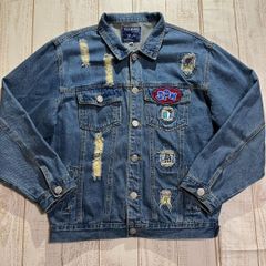 YJ＆JEANS】バックプリント デニムジャケット Gジャン XLサイズ 
