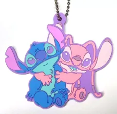 【中古】キーホルダー スティッチ＆エンジェル みんな集まれ! ラバーチャームコレクション 「一番くじ リロ＆スティッチ ～のんびりまったりサマー～」 H賞