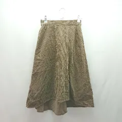 ◇ URBAN RESEARCH Sonny Label ウエストゴム コーデュロイ 裏地 膝丈 フレア スカート サイズF ブラウン レディース E  【1308290061145】
