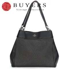 【中古】 コーチ トートバッグ F57540 キャンバス レザー ブラック グレー ブラウン シルバー金具 肩掛け ハンドバッグ カジュアル レディース 女性 COACH