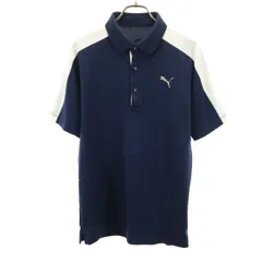 PUMA プーマ トレーニング 半袖 ポロシャツ M ネイビー メンズ 古着