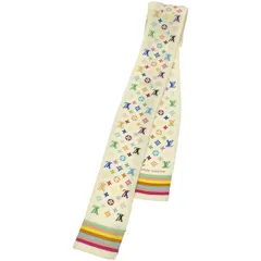 LOUIS VUITTON ルイヴィトン M71991 バンドー マルチカラー モノグラム シルクスカーフ  ホワイト