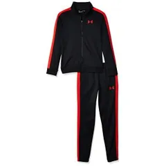 アンダーアーマー(UNDER ARMOUR) ジャージ ニットトラックスーツ ボーイズ 1363290-002 ブラック/ラジオレッド YXLサイズ