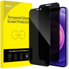 JETech iPhone 12/12 Pro (6.1インチ専用) プライバシーフィルム 全面保護 覗き見防止 強化ガラスフィルム 隅々までカバー ケースに干渉なし 2枚セット