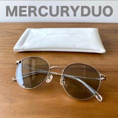 未使用 MERCURYDUO マーキュリーデュオ サングラス MDS-9025-3 50-19-138 レディース 黒系 ブラック おしゃれ アイウェア ケース付き 紫外線対策 シンプル 上品 かわいい