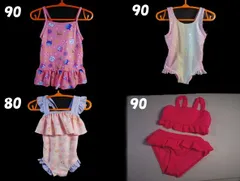 ベビー 女の子 水着 80～90サイズ ピンク 総柄 キャミソール アンパンマン