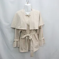 ◇ ⊇ one after another NICE CLAUP 2WAY ケープカラー取り外し可能 長袖 コート サイズF ピンクベージュ系 レディース E  【1412090048685】