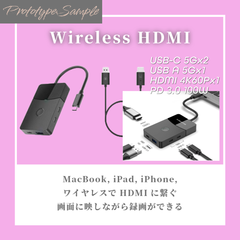 HDMIを無線化：ワイヤレスHDMI 繋いですぐに映せるワイヤレス HDMI + USB-C Hub