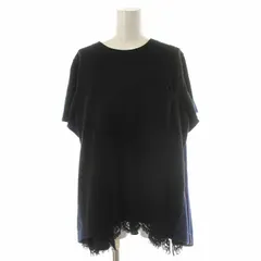 サカイ sacai ニット セーター チュニック プルオーバー ウール レース 半袖 3 L 黒 ブラック 紺 ネイビー /YI7のサムネイル
