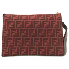 FENDI (フェンディ) 7VA491 A9ZL FF ズッカ柄 クラッチバッグ セカンドバッグ レッドのサムネイル