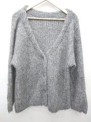 ◇ mystic ミスティック オーバーサイズ ニット 長袖 カーディガン サイズF グレー レディース P  【1406240043477】