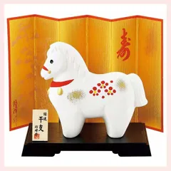 干支置物　開運　白寿福午　◎2個目～大幅値引き対象商品　※オブジェ,開運,日本の縁起物,伝統,和風,専門,リーズナブル,レトロモダン,お正月,迎春,品数豊富,うま,馬,飾り,新年,2026年,令和8年,陶器,レパートリー,定番品から個性的,可愛い,かわいい