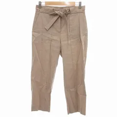 セオリーリュクス theory luxe 美品 クロップドパンツ 麻 リネン ストレッチ ベルト付き 38 ピンクベージュ /UO