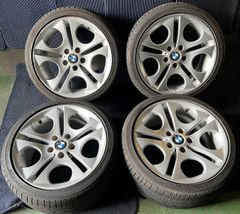 BMW E46 Mスポーツ 純正 18インチ ホイール4本 8J/8.5J 47/50 PCD120 ハブ径約72.5 BRIDGESTONE ランフラット 255/35R18 225/40R18 2017 No.629