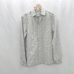 ◇ ⊇ ZARA ザラ ストライプ柄 長袖 シャツ サイズS グリーン系 レディース E  【1506130009122】