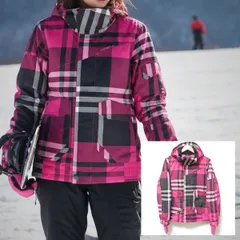 迷ったらコレ!!一流ブランド◎【O'NEILL】オニール スノボ  ウェア ジャケット スキー スノー ウエア ジャンパー スノーボード 防寒 雪遊び 冬 アウトドア ピンク グレー チェック柄 レディース サイズL /Ｍ37151j