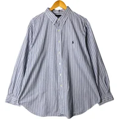 古着 ラルフローレン Ralph Lauren CLASSIC FIT 長袖 ボタンダウンストライプシャツ メンズXXL相当/eaa578531