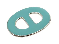 エルメス シェーヌダンクル スカーフリング  青緑 ブルーグリーン シルバー金具 留め レディース 箱