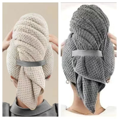 【送料無料】新品 バスタオル ヘアバンド付き 吸水速乾時短 こども大人兼用 2色から選べる　1枚