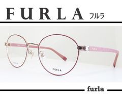ケース付◆ FURLA フルラ ◆メガネフレーム VFU-709J-0A93 (マットレッド/ シャイニーローズゴールド /マットダークピンク)