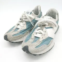 ◇ Θ ニューバランス スエード調 MS327CRローカットスニーカーシューズ サイズ23.5 ブルー系　グレー系 レディース E  【1507250014911】