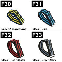 [18mm/F30 Navy x Yellow x Navy] NATO Strap 18mm NATO Band 18mm NATO Strap 18mm Nylon Belt 18mm 18mm Nylon Belt Watch Band Watch Accessory Military Army