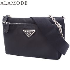 PRADA(プラダ) 2WAY ショルダーバッグ ショルダーバッグ ハンドバッグ ワンショルダー 肩掛け チェーンショルダー ナイロン サフィアーノレザー TESSUTO+SAFFIAN NERO ブラック黒 1BH168 40802150007【アラモード】のサムネイル