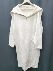 ◇ Alma Design アルマ セーラーカラー ニット 長袖 膝下丈 ワンピース サイズM ライトベージュ レディース P  【1406240005451】