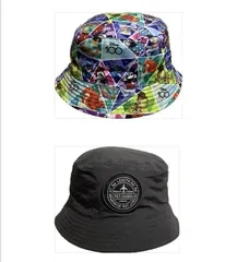 新品　子供用帽子２個セット　ディズニー100周年JALコラボ　リバーシブルバケットハット　キッズ54cm帽子　ブラック