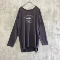 Samansa Mos2 blue サマンサモスモスブルー　長袖Tシャツ　レディース　チャコールグレー　Fサイズ