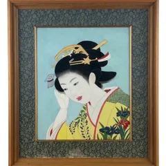 【真作】絵画　小松澄佳　日本画10号　舞妓　日本美術院特待　共シール　T115 真作】絵画 小松澄佳 日本画10号 舞妓 日本美術院特待 共シール