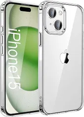DIFAYA iPhone15 ケース クリア iPhone15 カバー 透明 MIL規格 耐衝撃 『黄変防止 ワイヤレス充電対応』 『スレ傷防止 滑り止め 軽い ストラップホール付き 落下防止 レンズ保護』 『PC背面 + TPUバンパー