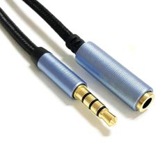 Access  200cm イヤホン 延長コード 3.5mm ４極 ステレオミニプラグ ヘッドホン 延長 オーディオケーブル ナイロン2重編みケーブル for 車 AUX スマートフォン タブレット