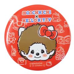 【メール便】モンチッチxハローキティ 缶バッジ カンバッジ フェイス ケイカンパニー プレゼント キャラクター グッズ 