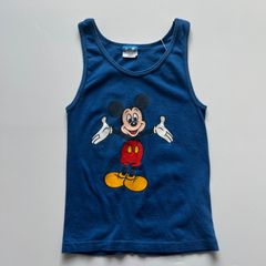 <110>kids vintage T-shirt 　タンクトップ MICKEY Disney/　kids used 　USA 【E1-63】ミッキー　ディズニー　子供服　アメリカ　ビンテージ