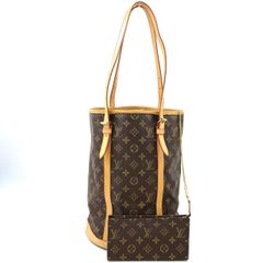 LOUIS VUITTON バケットGM モノグラム モノグラム レザー×PVC ブラウン ショルダーバッグ ゴールド M42236