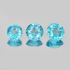 アパタイト 3個 合計1.46ct ルース ラウンド セミラウンド パライバ ミントブルー