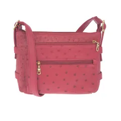 美品 RODANIA ロダニア オーストリッチ ショルダーバッグ   ボルドー  レディース 　240001156083