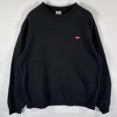 古着 オベイ OBEY スウェット トレーナー クルーネック ワンポイントロゴ刺繍 プルオーバー  M  ブラック メンズのサムネイル
