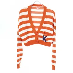 KENZO ケンゾー 23SS Nautical stripes クロップドボーダーニットカーディガン FD52CA3563CG オレンジ系×ホワイト Mのサムネイル