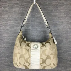 COACH/コーチ　肩掛け/ハンドバッグ　ベージュ　シグネチャー　管NO.B21-3