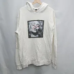 ◇ ⊇ KISSING THE WAR 絵入り 長袖 プルオーバーパーカー サイズXL ホワイト系 メンズ E  【1504210000847】