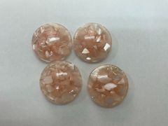 ヴィンテージ ボタン ピンク×クリア レジン アンティーク風 4個セット