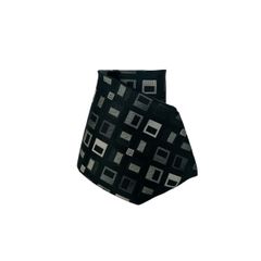 VERSACE COLLECTION ヴェルサーチ コレクション スクエア柄 総柄 シルク ワイド ネクタイ ブラック 黒 ビジネス メンズ イタリア製