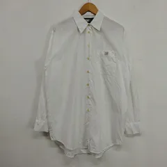 DKNY ダナキャランニューヨーク 刺繍ロゴ ビッグサイズ ドレスシャツ Yシャツ ホワイト ミニマル 90s 古着 VINTAGE レディース サイズ S LF120のサムネイル