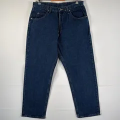 古着 ラングラー Wrangler デニムパンツ ブルーデニム ジーンズ ジーパン テーパード ワンポイント w35 L30 インディゴブルー メンズ