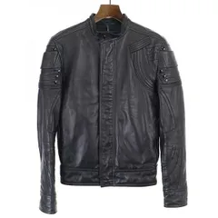 Dior HOMME ディオールオム 09SS ジオメトリックパターンデザインレザージャケット ブラック 44のサムネイル