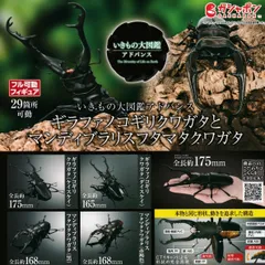 いきもの大図鑑アドバンス ギラファノコギリクワガタとマンディブラリスフタマタクワガタ [全4種セット フルコンプ] ガチャガチャ カプセルトイ